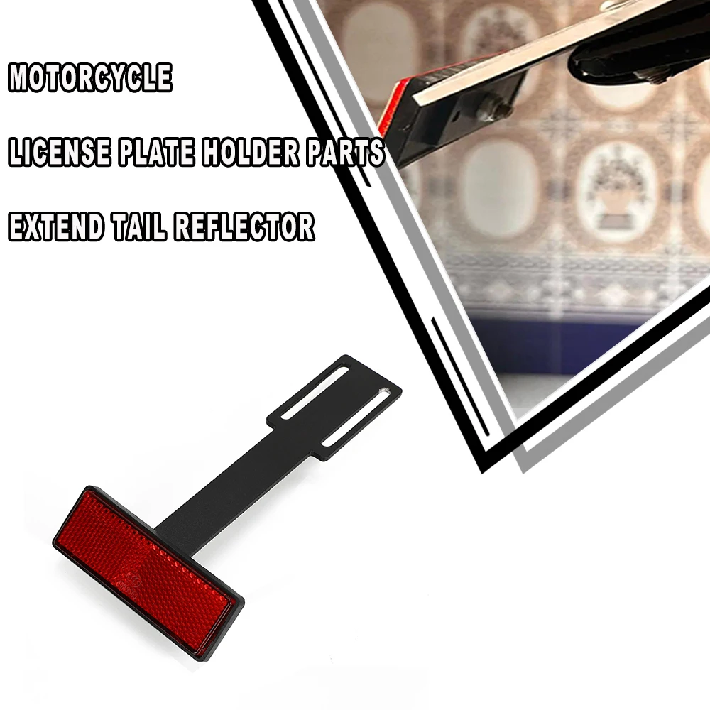 

Motorcycle License Plate Holder Accessory Extend Tail Reflector Dirt bike Quad Red Rectangle Reflective Plate Warning Reflector