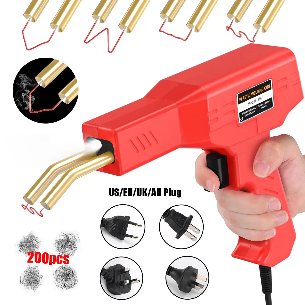 

Upgraded 220W Plastic Welder, 2 in 1 Plastic Welding Kit Plastic Repair Welder Kit 200PCS Hot Stapler Soldering Gun