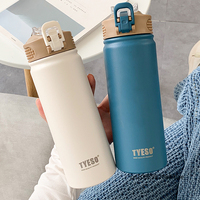 Tyeso 600ML/750ML Thermos Bottle Stainless Steel Water Bottle Sport Vacuum Flask Keeps Cold and Heat Thermal Mug Insulated Cup