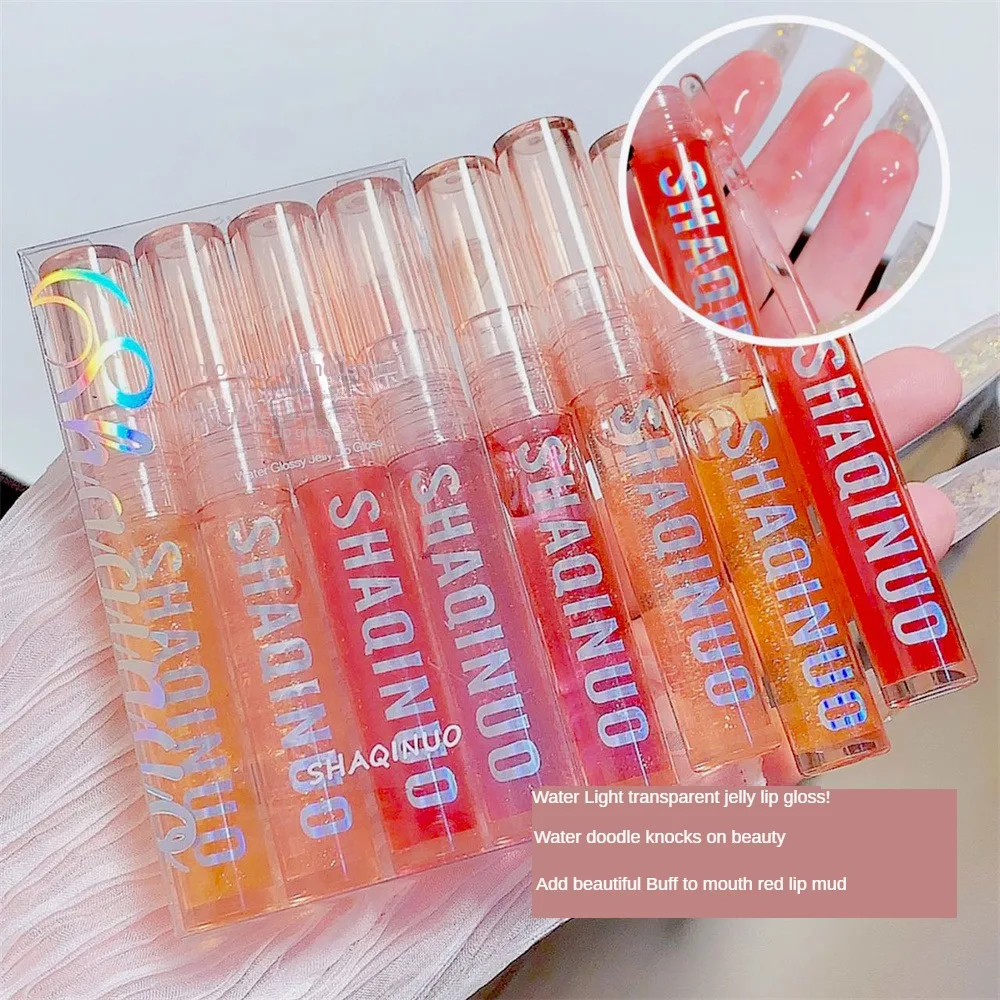 High Glossy Transparent Lip Gloss Lasting Moisturizing Nourishing Shiny Crystal Jelly Lipstick Reduce Lip Lines Makeup Cosmetics