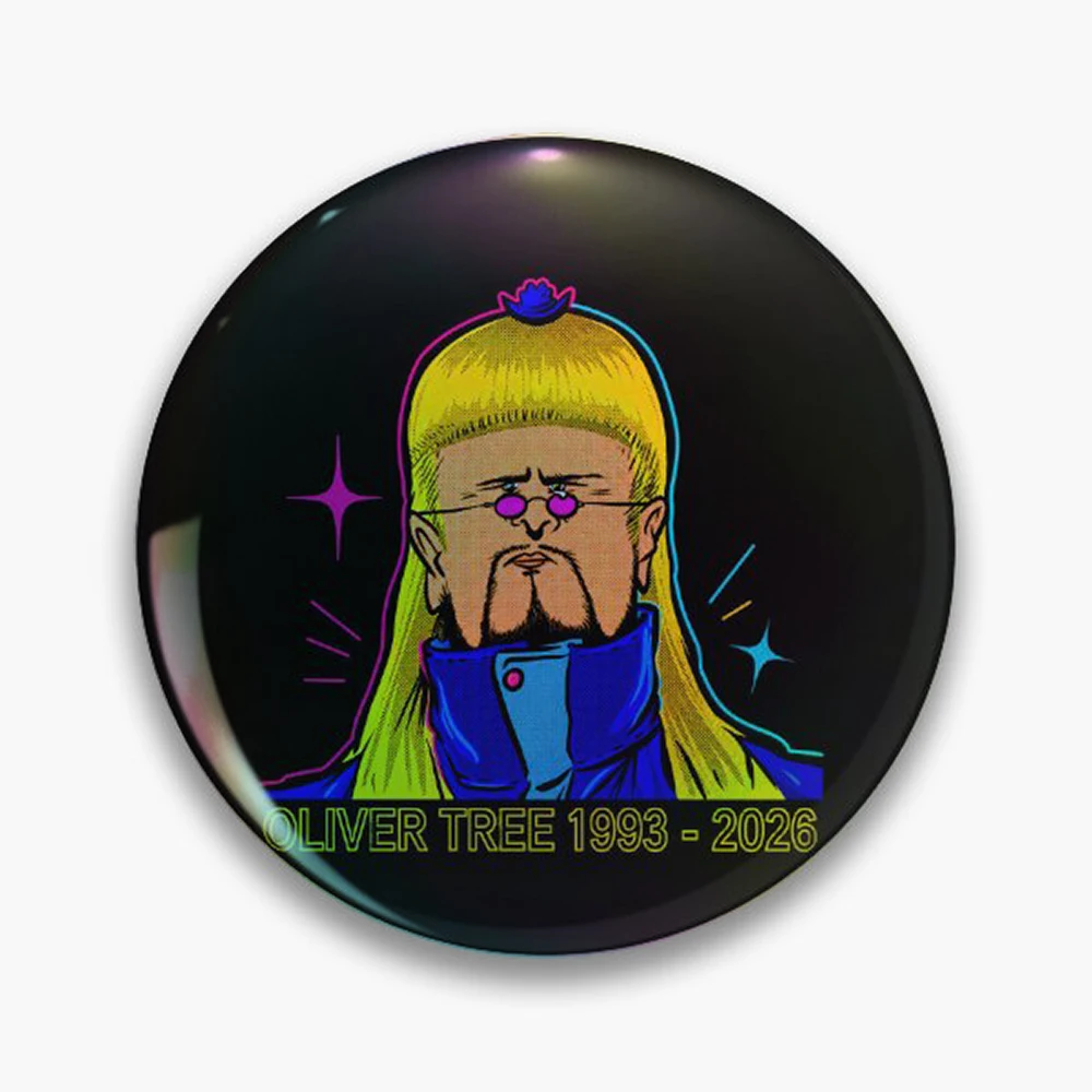 Oliver Tree Rest In Peace 1993 to 2026 Memorial - In loving memory OT Pin Holographic Star Heart Pin Brooches Laminated Button F