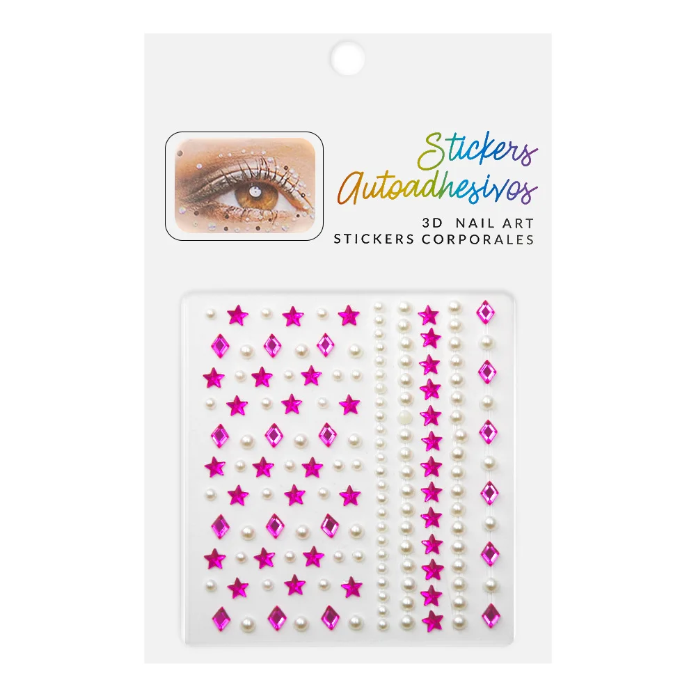 High Quality New Eye Makeup Children's Diamond Three-dimensional Stickers DIY Colorful Beauty Makeup Facial Decoration Stickers