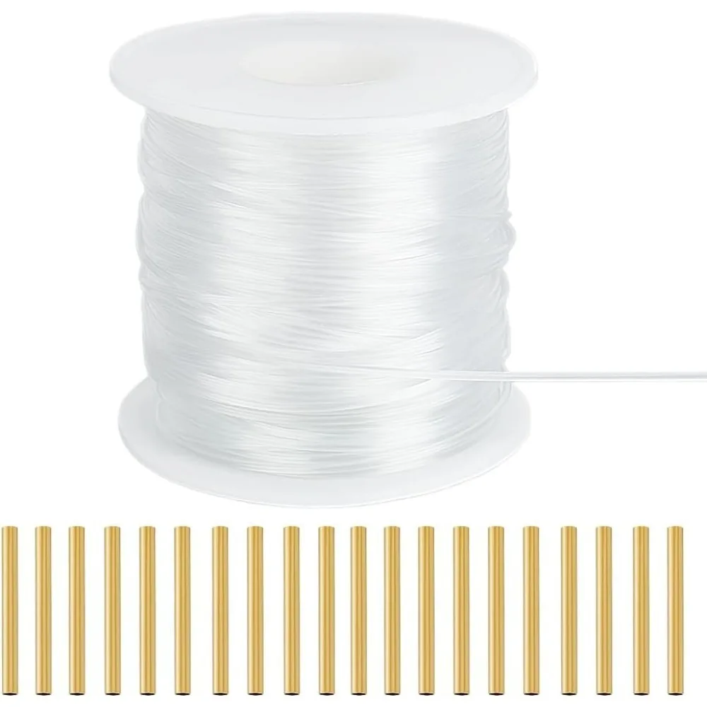 

50 м/54,7 ярдов 1,2 мм нейлоновый провод памяти с нейлоновыми полями памяти с 20 шт. латунными обжимными трубчатыми бусинами суета