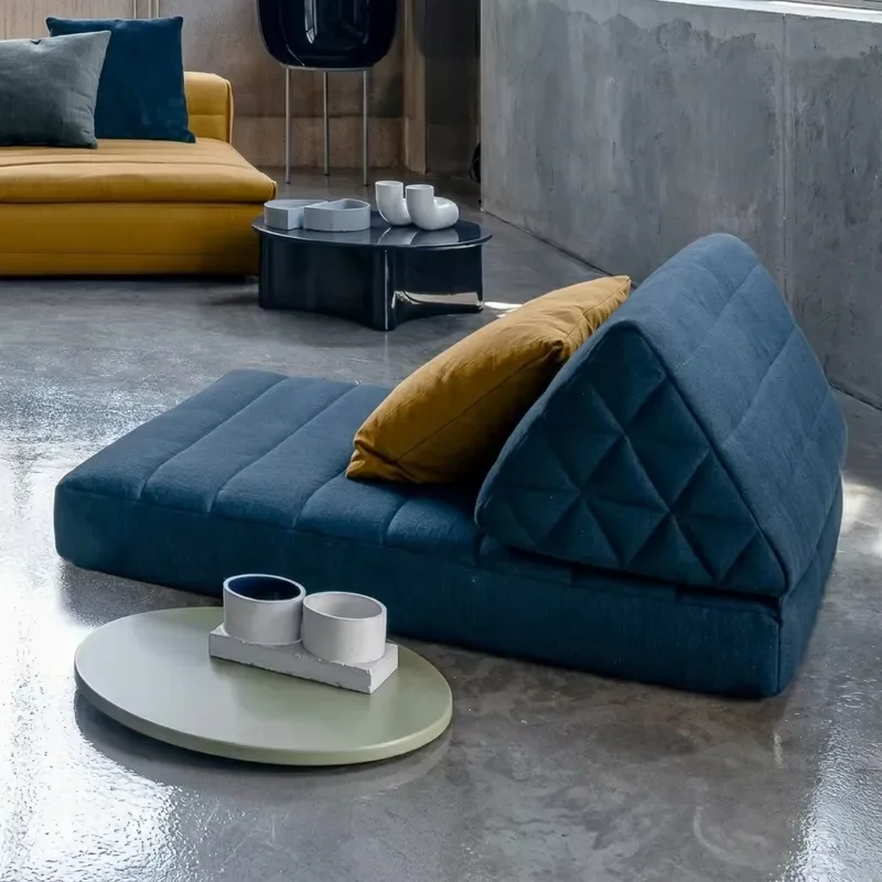 Space Saving Fabric Compressed Sectional Sofa Bed Modular Floor Daybed with Sponge Filling in a Box for Modern Apartment