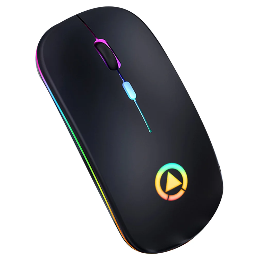 

1 шт. беспроводная бесшумная мышь с зарядкой RGB, бесшумная люминесцентная регулируемая эргономичная мышь Dpi