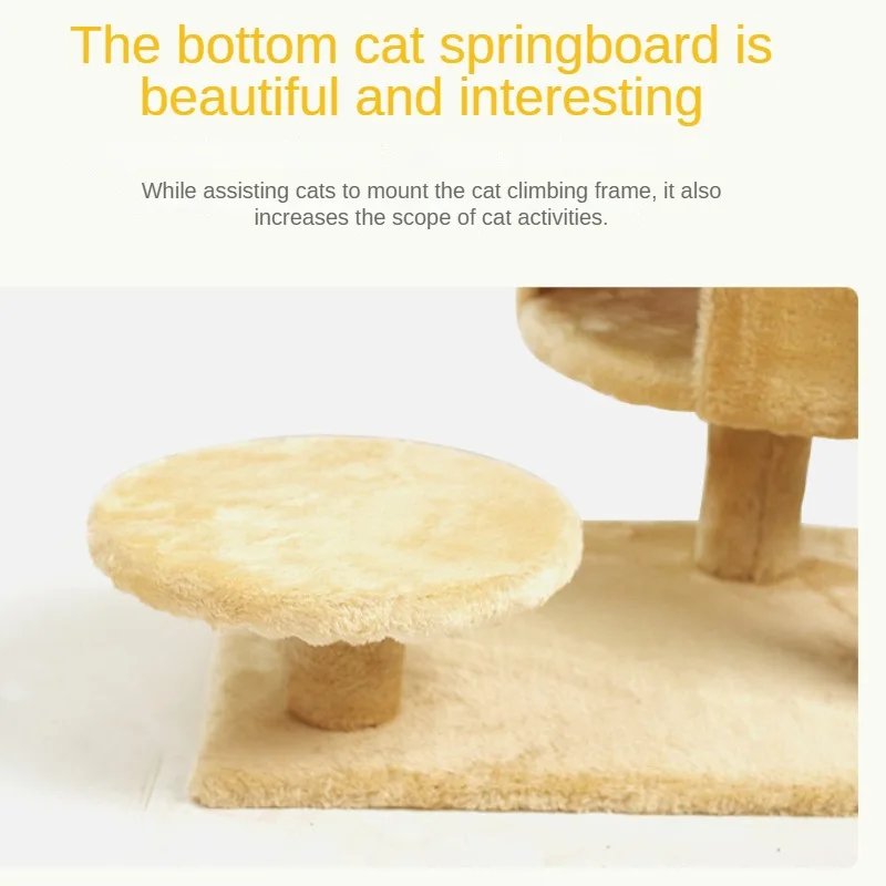 Multi-Layer Cat Tree Tower with Comfortable Perch, Stable Climbing Frame, Scratchboard Toy, Plush Fabric, House