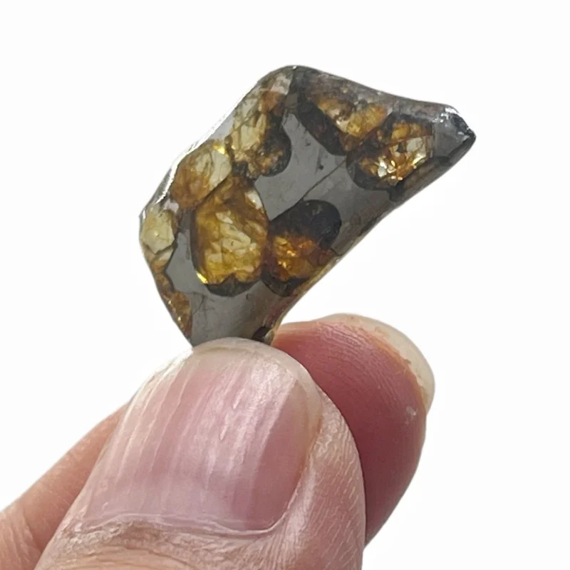 1.5g Sericho Pallastie meteorite slice Olivine Meteorite Natural Specimen Meteorite material Collection - from Kenya -QA849