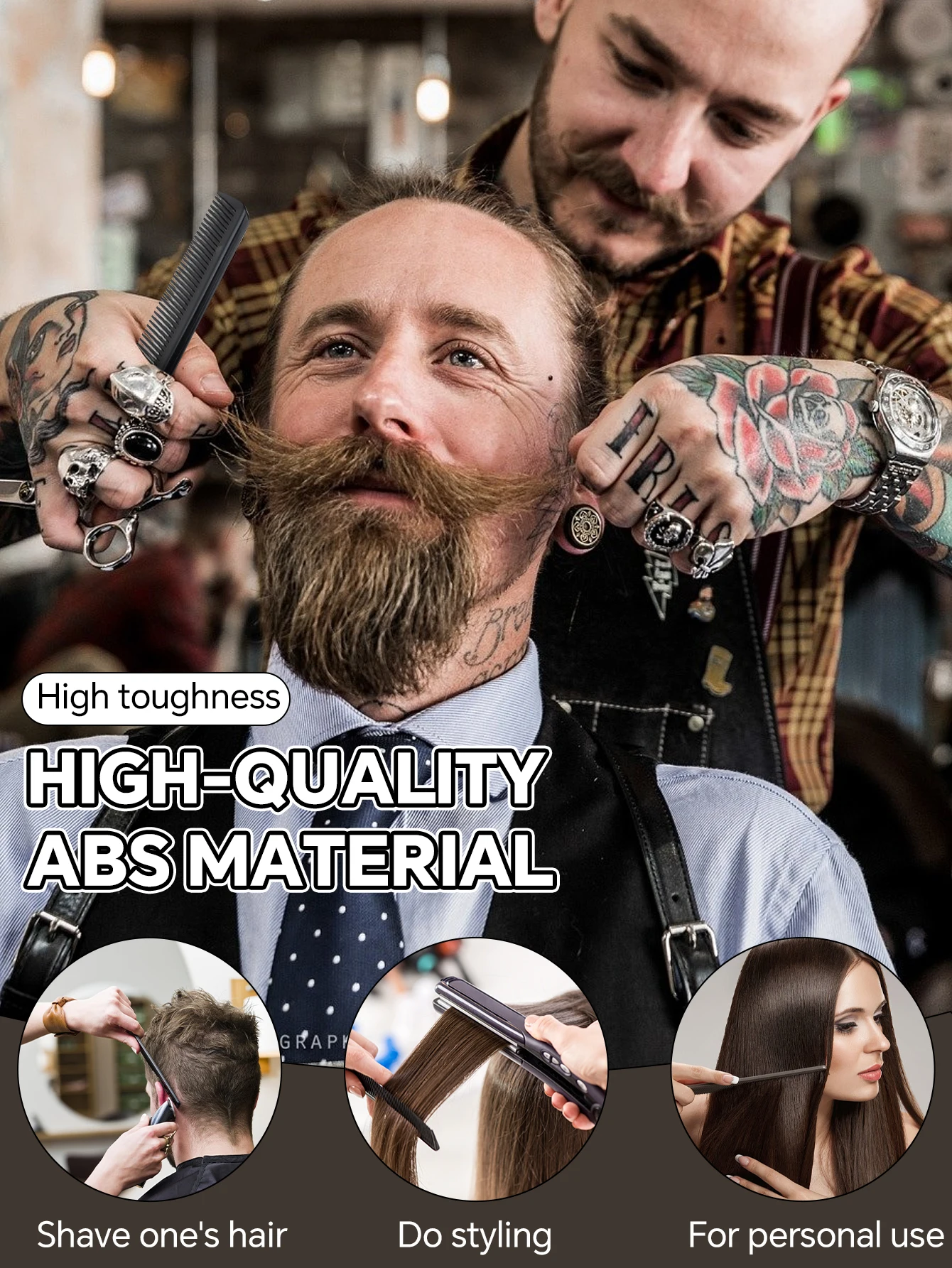 مشط احترافي لتصفيف الشعر ثنائي الاستخدام - قص وتخفيف الشعر والترقق والنسيج - مشط تصفيف الشعر عالي الجودة #5