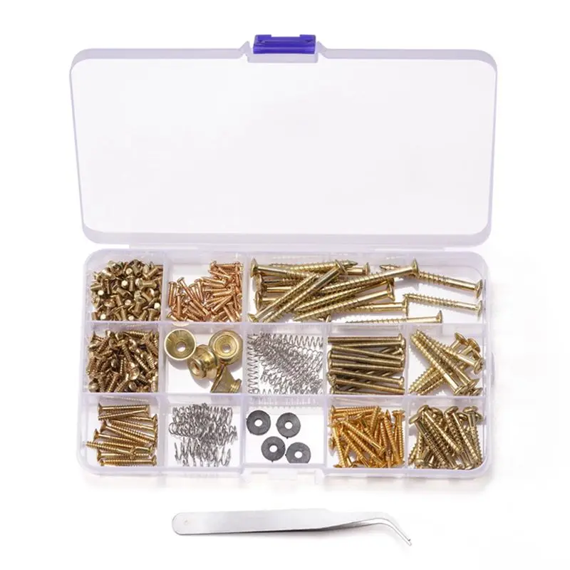 (ABYM) 254Pcs/Lot Guitar Screws Kit for Back Plate Mount Assortment with Storage Box for Electric Guitar DIY Tools,Black