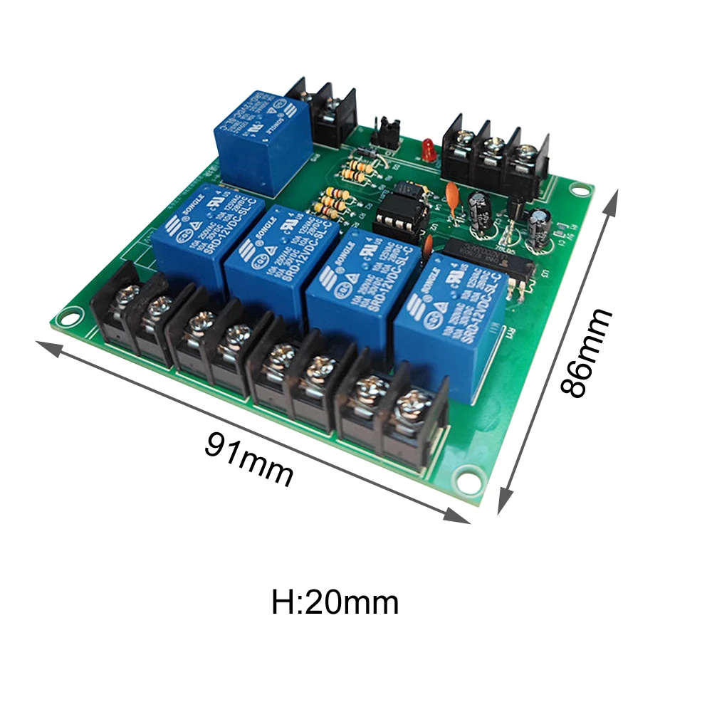 DC 12V 5CH Self-locking Relay Module 5Bit 10A High/Low Level Trigger Select Switch Controller Electronic Component 5 Loads