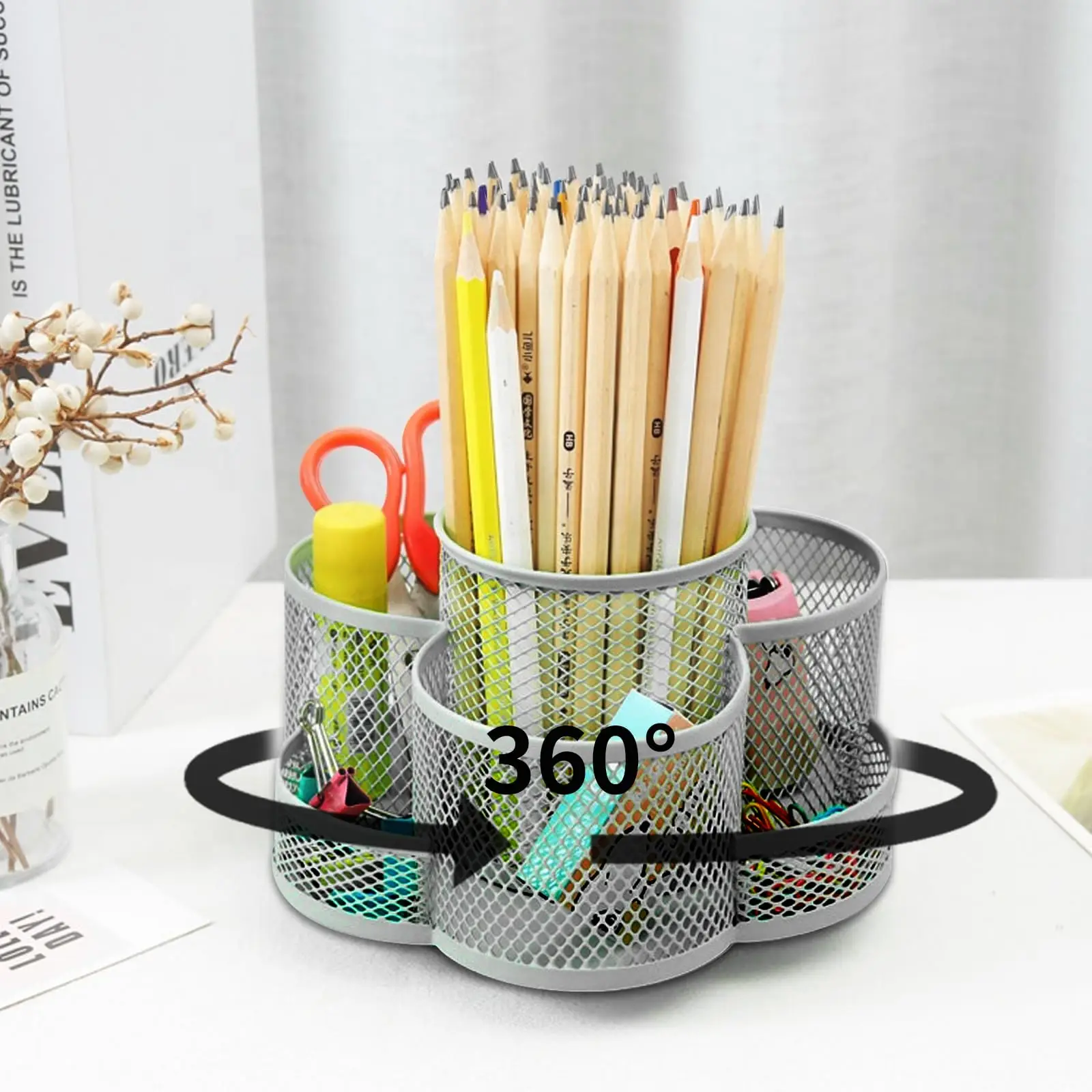 

Домашний офис, большая емкость, художественные принадлежности, экономия места, вращение на 360 градусов, 7 отделений, держатель для карандашей, настольный органайзер, рабочее пространство