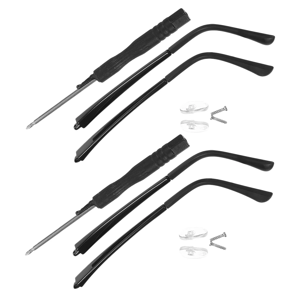 

2 Pairs Black Glasses Temples Replacement Sunglasses Arms Belt Legs Accessories Repair Kit Universal Comfortable