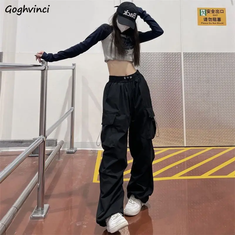 

Floor-length Pants Women Summer Cool Girl Korean Fashion Streetwear Trendy Pleated Lace-up Designed High Waist Leisure Loose