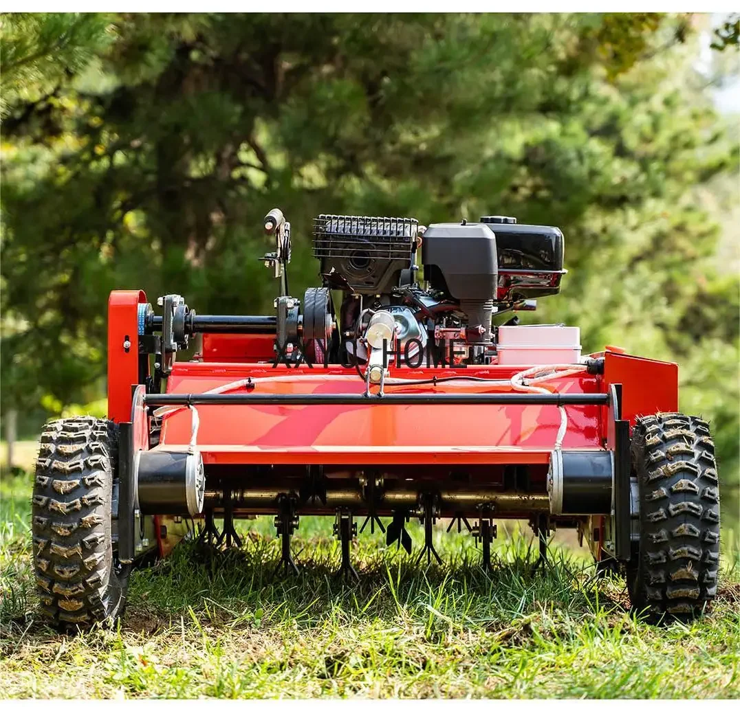 

Wheeled land reclamation robot self-propelled remote control gasoline lawn mower