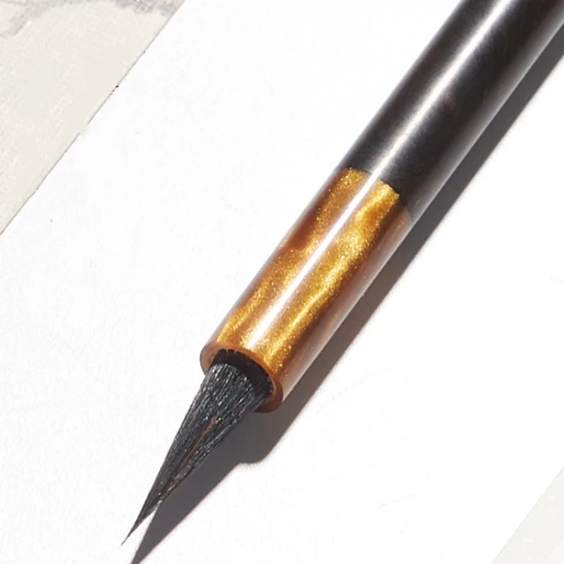 purple-rabbit-hair-chinese-calligraphy-brush-small-regular-script-copying-scriptures-writing-brush-slim-gold-style-pen-beginners