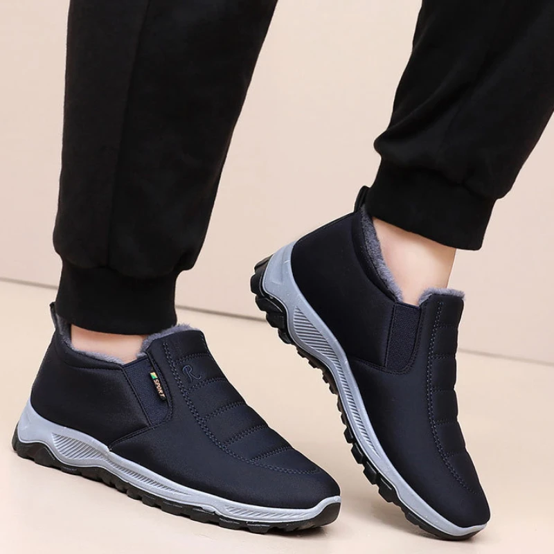 Winter New Warm Cotton Shoes Women Plush Thick Snow Boots Men Anti Slip Casual Shoes Lovers Waterproof Ultralight Footwear 36-44