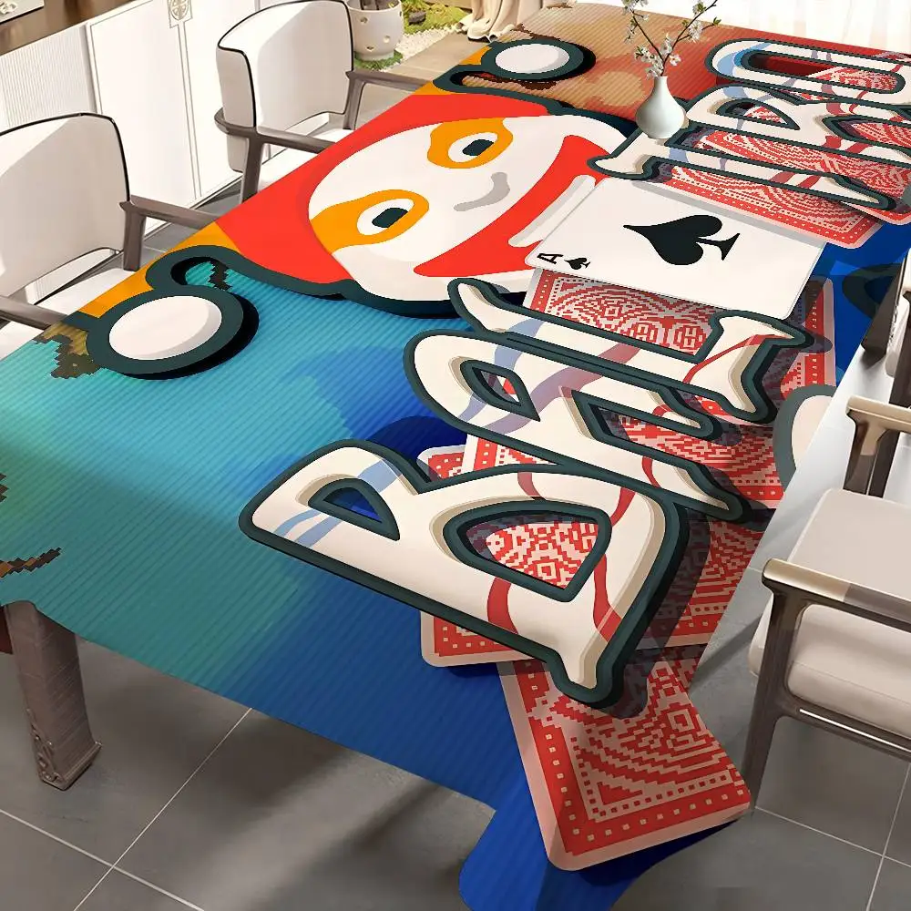 لعبة B-Balatro مفرش طاولة مستطيل ديكور للطاولات قابل لإعادة الاستخدام مقاوم للماء المطبخ طاولة طعام القماش عطلة الطرف الديكور #6