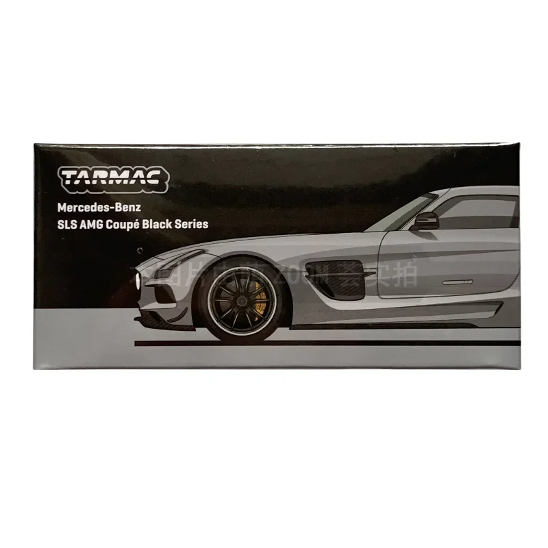 1:64 Mercedes Benz SLS AMG Coupe Black Silver Micro diecast alloy car model Collection Display piece boy toy children's gift.