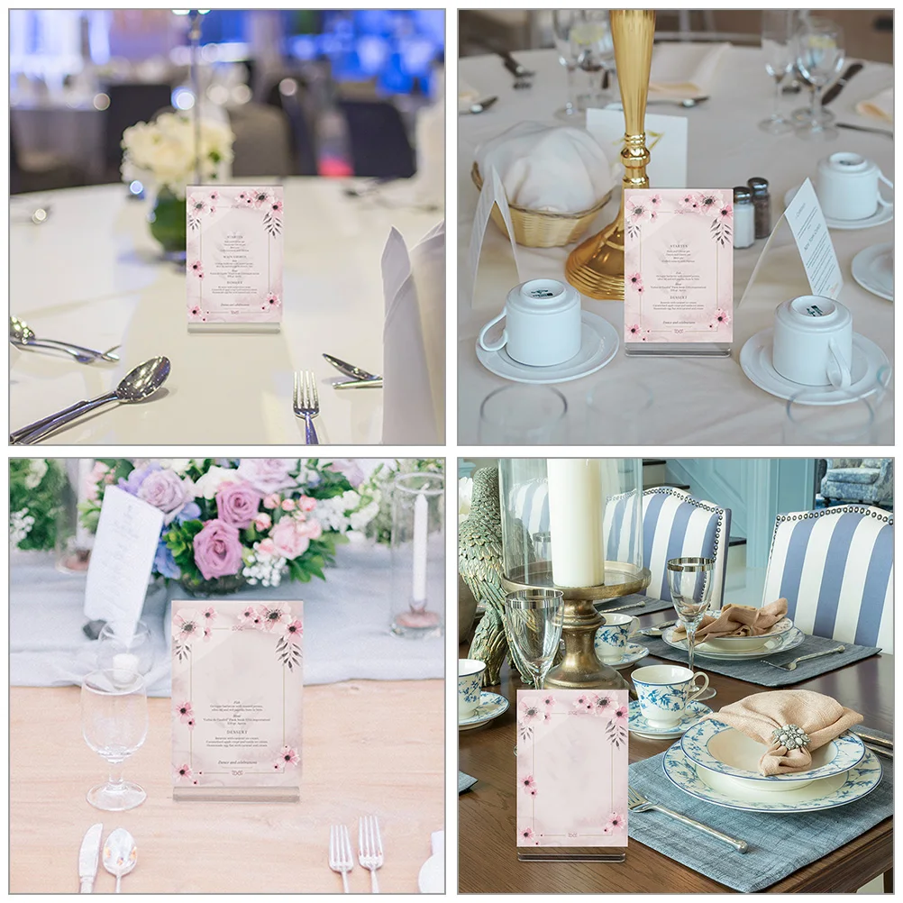 

10 Pcs Display Rack Flip Menu Holder Clear Paper Stand Table Desktop Sign Commercial Holders