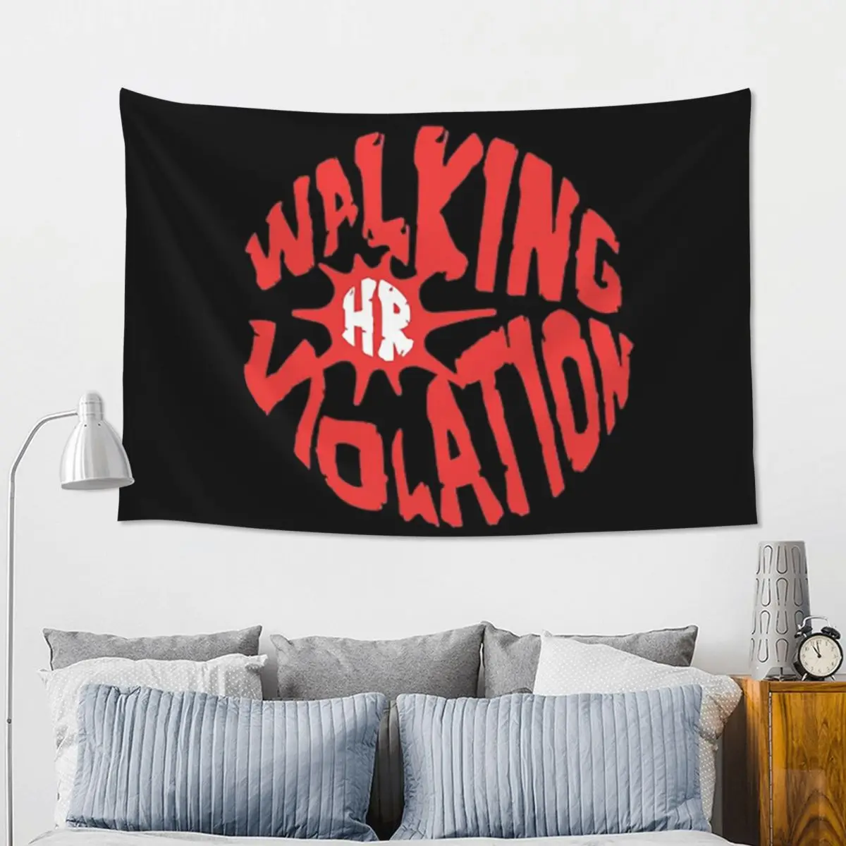 Walking HR Violation Tapestry Funny Wall Hanging Aesthetic Home Decor Tapestries for Living Room Bedroom Dorm Room