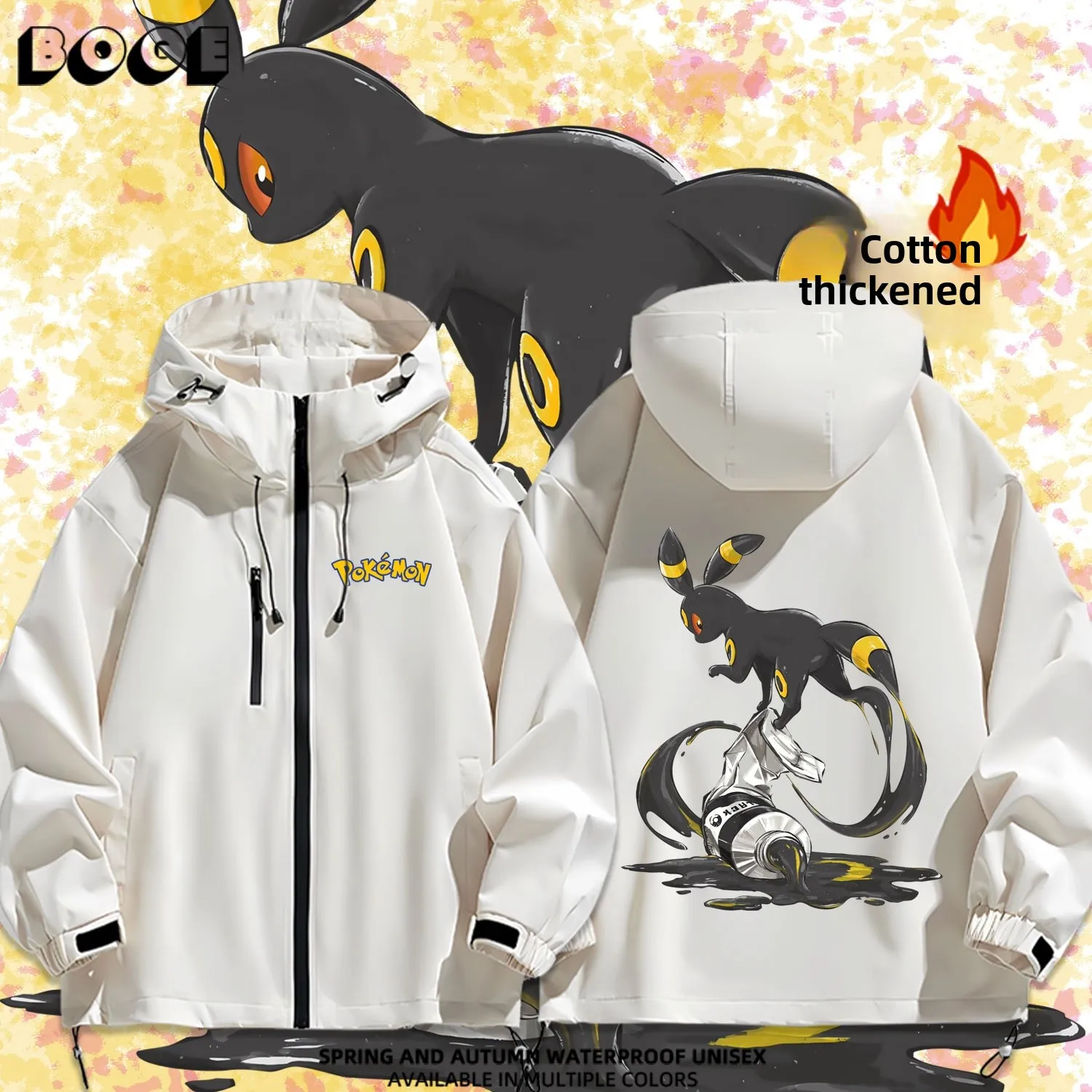 

Утепленная куртка Moon Eevee Cartoon Padded Jaet ex Autumn Winter с капюшоном, водонепроницаемая, из полиэфирного волокна, утолщенная, повседневная