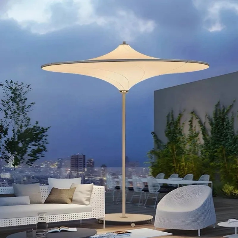

High-end outdoor villa parasol courtyard terrace cafe milk shop parasol mushroom lamp umbrella middle column umbrella