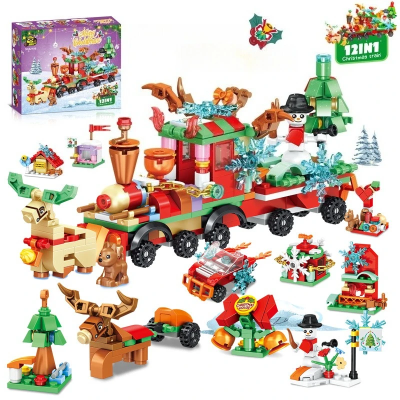

Christmas Countdown Calendar Building Blocks Box Mini Bricks Set 12 days Spooky Models Blocks for Ages 6+ Christmas Gift Toy