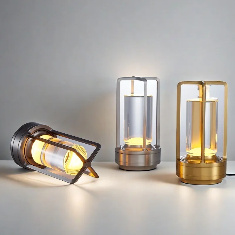 LED Creative Desk Lamp Smart Bedroom Ambient Light Bedside High-end Night Light Charging Camping Night Light