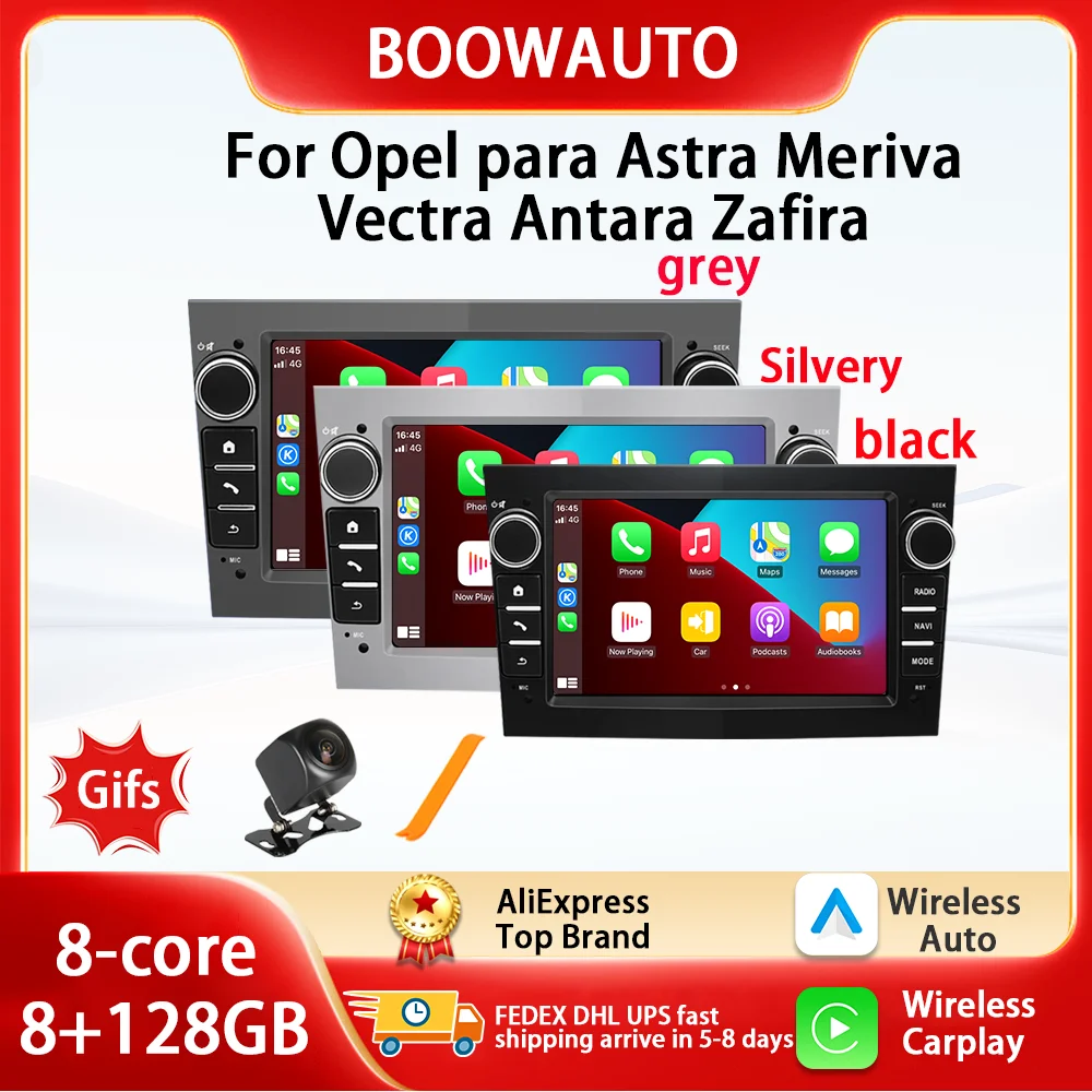 Radio de coche inalámbrico CarPlay Android Auto 7 pulgadas para Opel Astra H J 2004 Vectra Vauxhall Antara Zafira Corsa C D Vivaro Meriva Veda