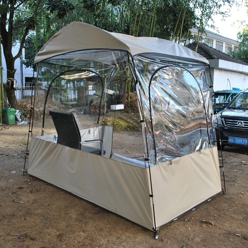 Transparent PVC Sunshine Room Sun Drying and Warm Flower Room Outdoor Camping Tent With Rainproof Cover Oxford Silver Coated