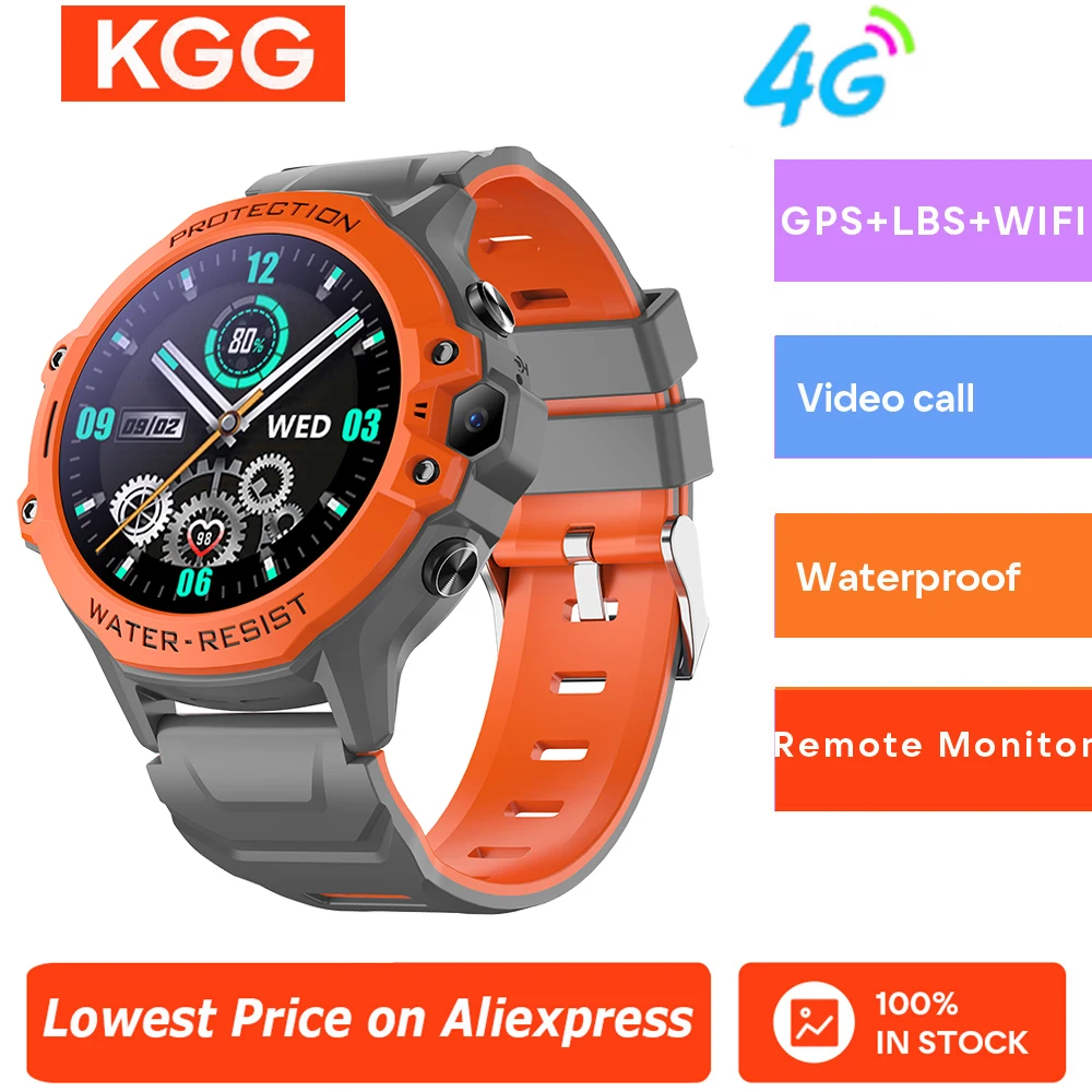 4G أطفال ساعة هاتف ذكي 1.28 "مقاوم للماء لتحديد المواقع واي فاي LBS موقع مكالمة فيديو الدردشة كاميرا حاسبة SOS الأطفال Smartwatch هدية