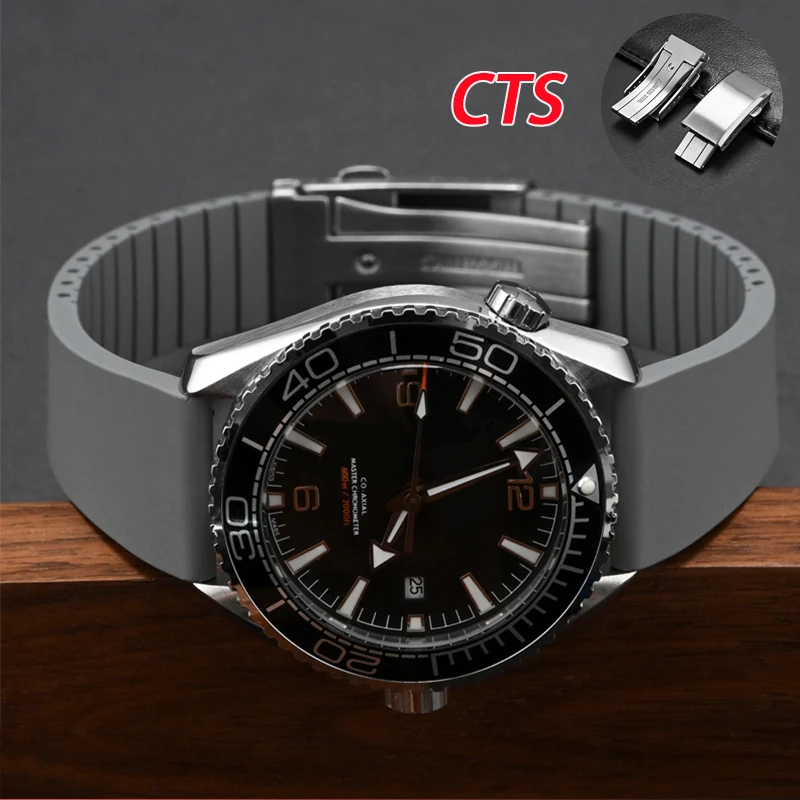 

Ремешок CTS FKM 18 мм, 19 мм, 20 мм, 21 мм, 22 мм, быстросъемная фторкаучуковая пряжка-бабочка для мужчин и женщин, ремешок для часов, браслет