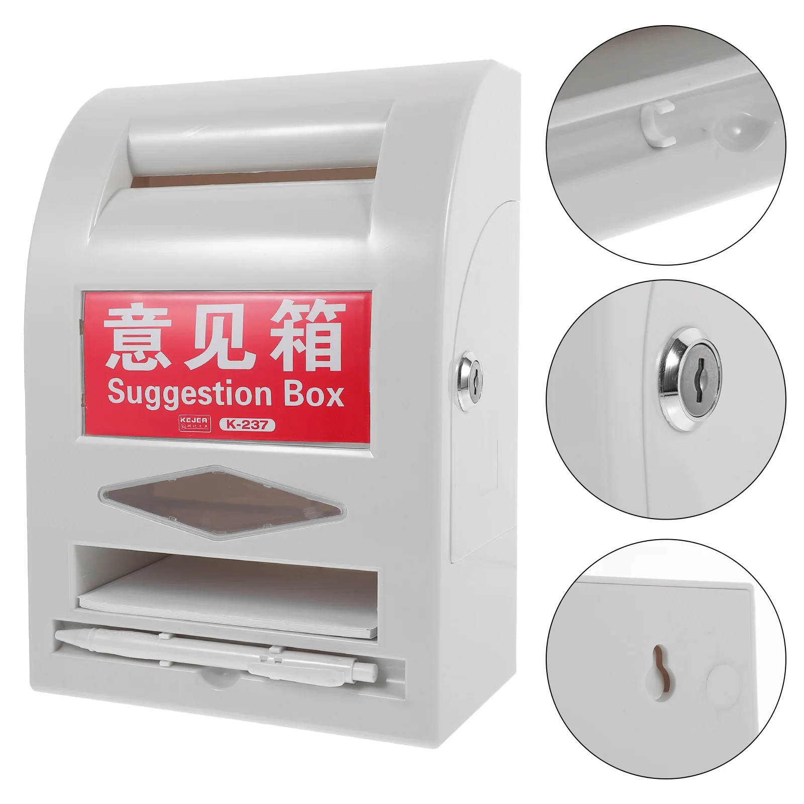 Ballot Box Wall Mount Mailbox Case Letter Post Container Small Household White Office