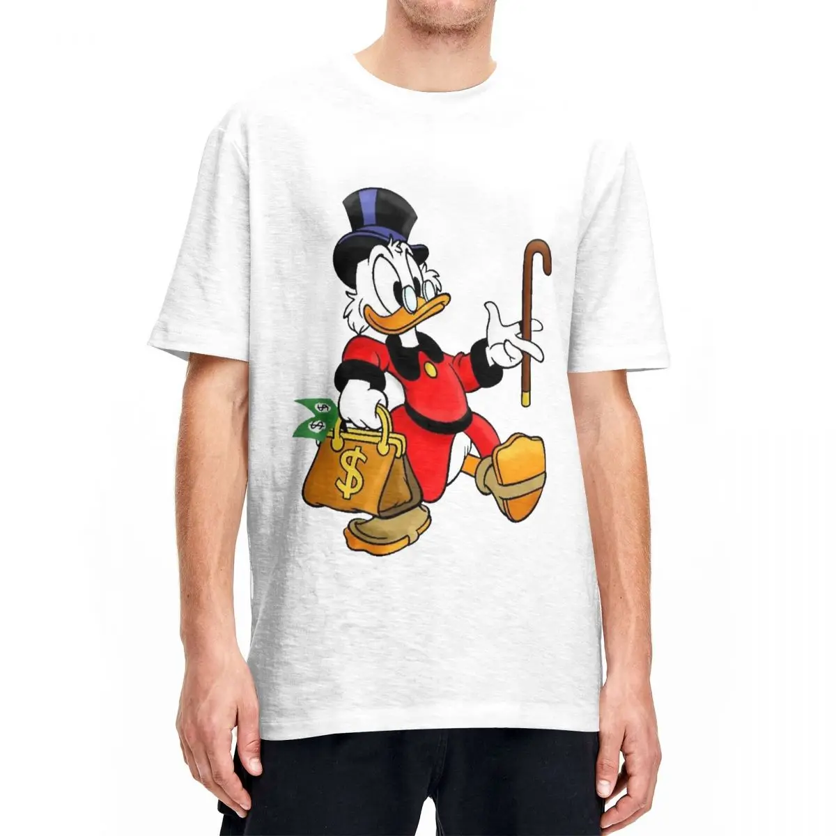 Men's Ducktales Mcduck Uncle T Shirts Donald Duck Pure Cotton Tees Beach Short Sleeves T Shirt O Neck Casual Tshirt Plus Size