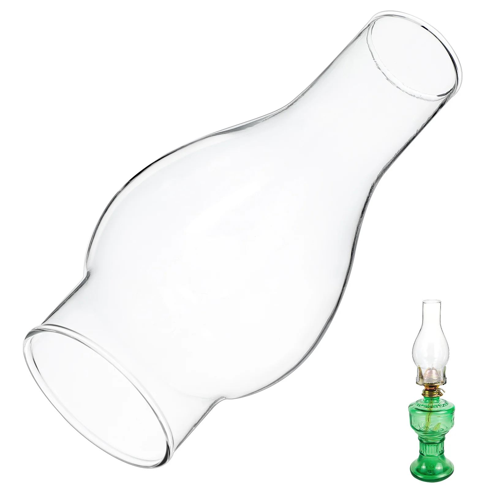 

Lamp Shade Glass Replacement Clear Oil Lamp Chimney Vintage Style Windproof Globe for Indoor Outdoor Decorative