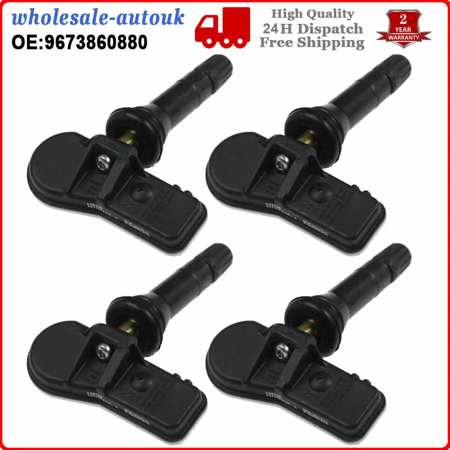 Sensor de presión de neumáticos TPMS 9673860880, para Peugeot 5008, T87, DS4, 09/2009-09/13, 4 unidades