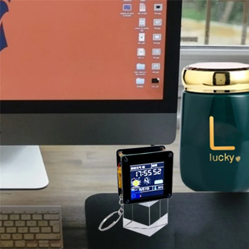 

Best-LVGL ESP32 C3 Mini TV Trinket — компактная метеостанция с 1,44-дюймовым ЖК-дисплеем для портативных подарков