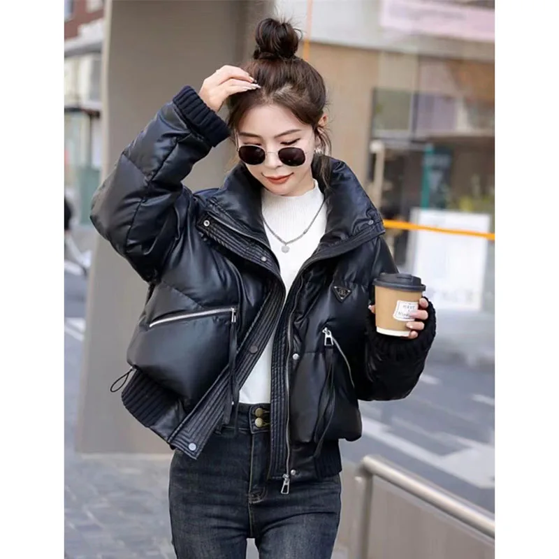 2024 Autumn Winter New Women Jacket Fashion Short Down Cotton Jacket Warm Bread Cotton Clothes Female Casual Parkas Outwear