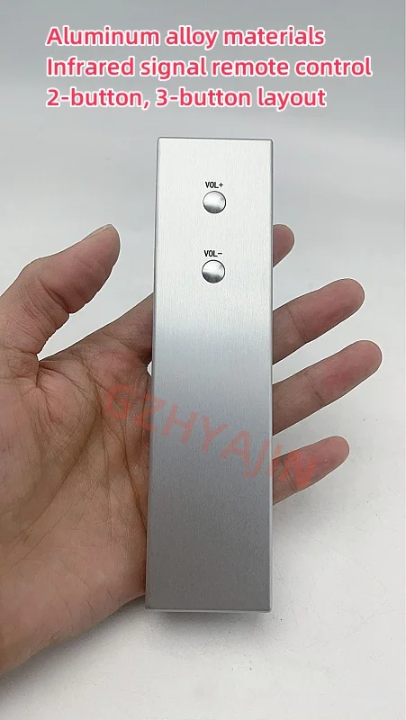 Aluminum alloy material infrared signal learning remote control, 2-button, 3-button layout, simple style, high-end audiophile