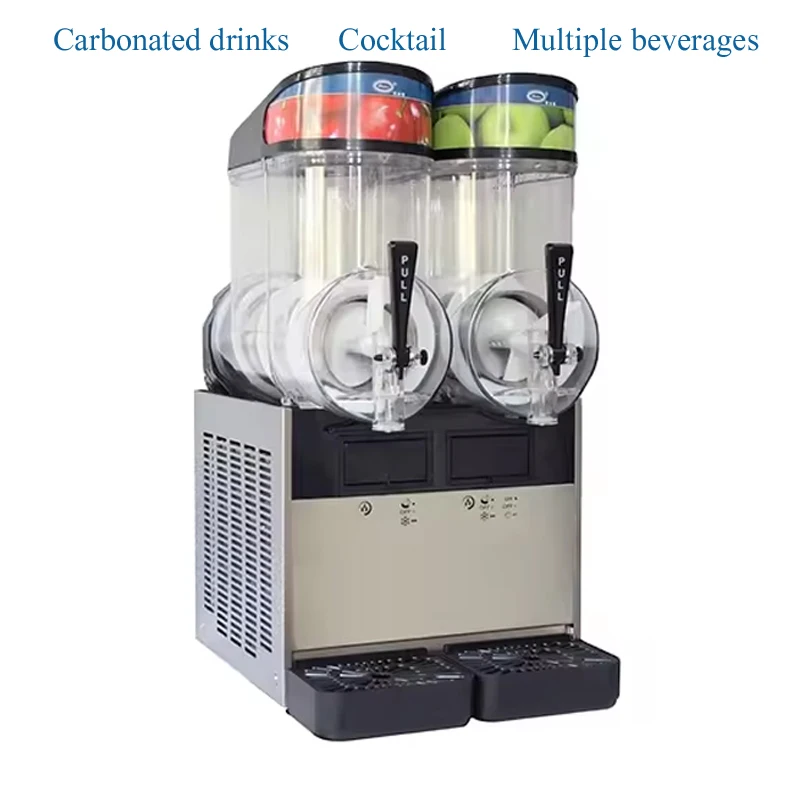 

2x12L Commercial Slushy Machine Home Slush Maker Frozen Drink Beverage Dispenser Ice-Cool Juice Smoothie Making Equipment