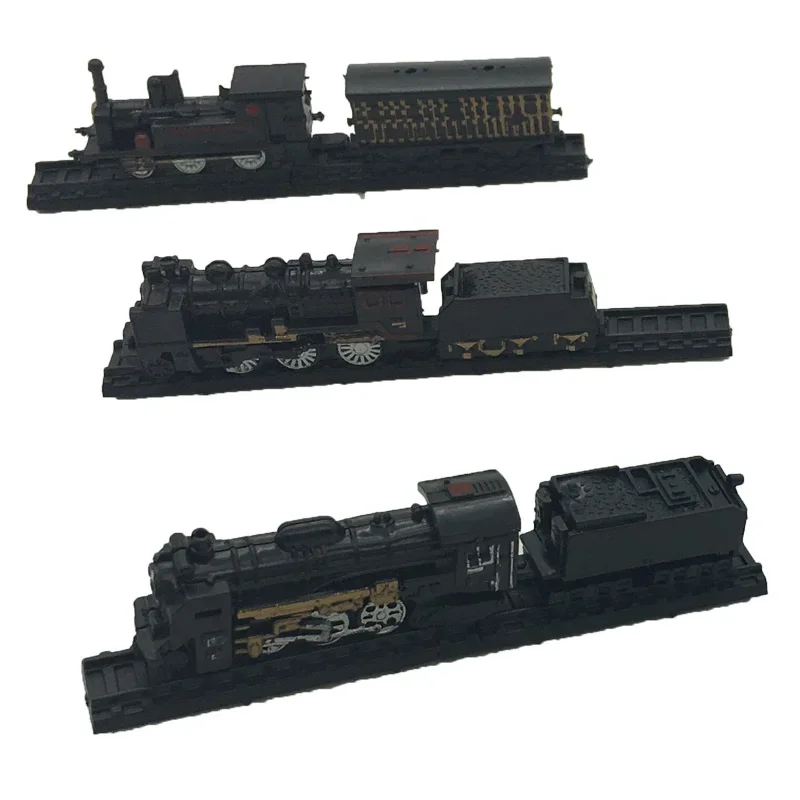 1pcs 4D New Nostalgia Domestic Train Series Static Model From Plastic Mini Train Assembled Plastic Toy Collector