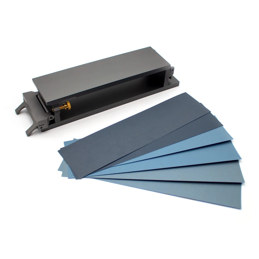 Soporte de papel de lija de aleación de aluminio, afilador de cuchillos de cuero artesanal, lijadora de papel abrasivo, accesorio de papel abrasivo, 230x70MM
