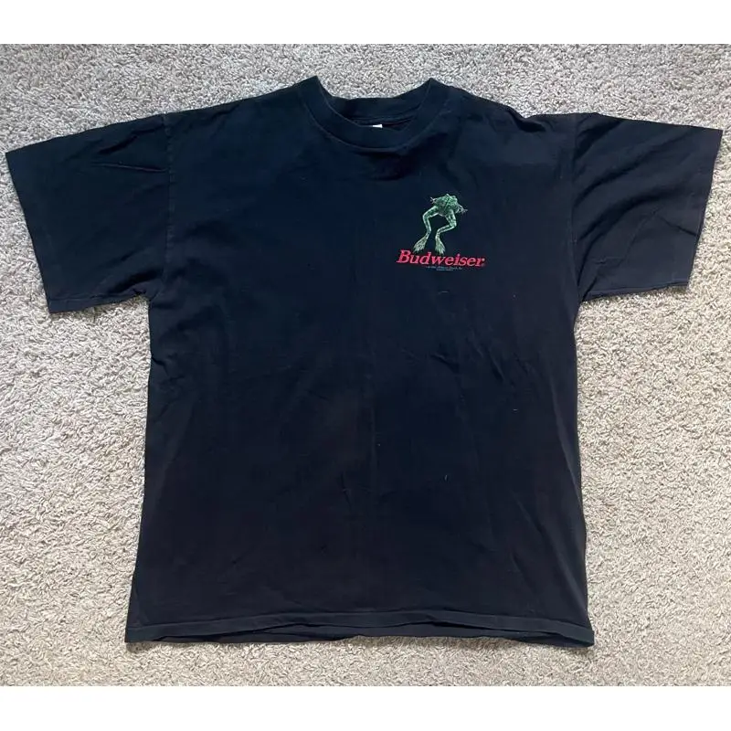 Vintage Budweiser Frogs Double Sided Beer Promo T Wild Oats Xl Usa Made