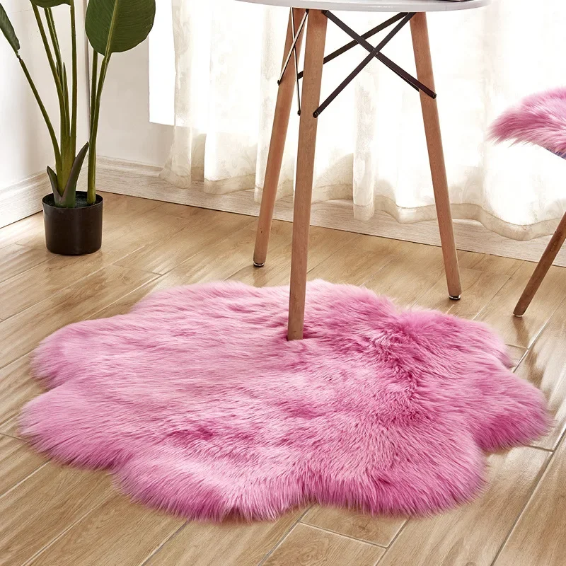 White Cloud Shape Area Rug Carpet Artificial Wool Rugs Sheepskin Hairy Mat Faux Fluffy Mats Living Room Kid Bedroom Soft Carpets