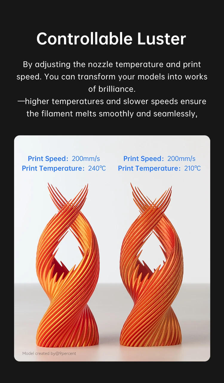 ANYCUBIC Dual-Color Silk Filament Silk Texture FDM 3D Printer PLA Filament Shine Bright Multicolor Silk 3D Printing Material