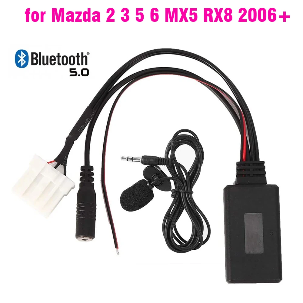 Samochodowy adapter bluetooth AUX Bezprzewodowy mikrofon radiowy stereo do Mazdy 2 3 5 6 MX5 RX8 CX7 2006 2007+ Audio