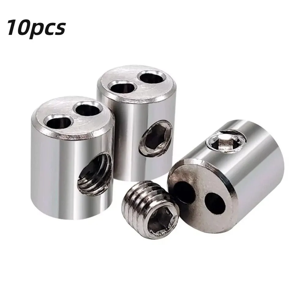 10pcs Iron Steel Wire Rope Clamp Adjustable Screws Rust-Proof Cable Hanging Clip Compact Lightweight Polished Surface