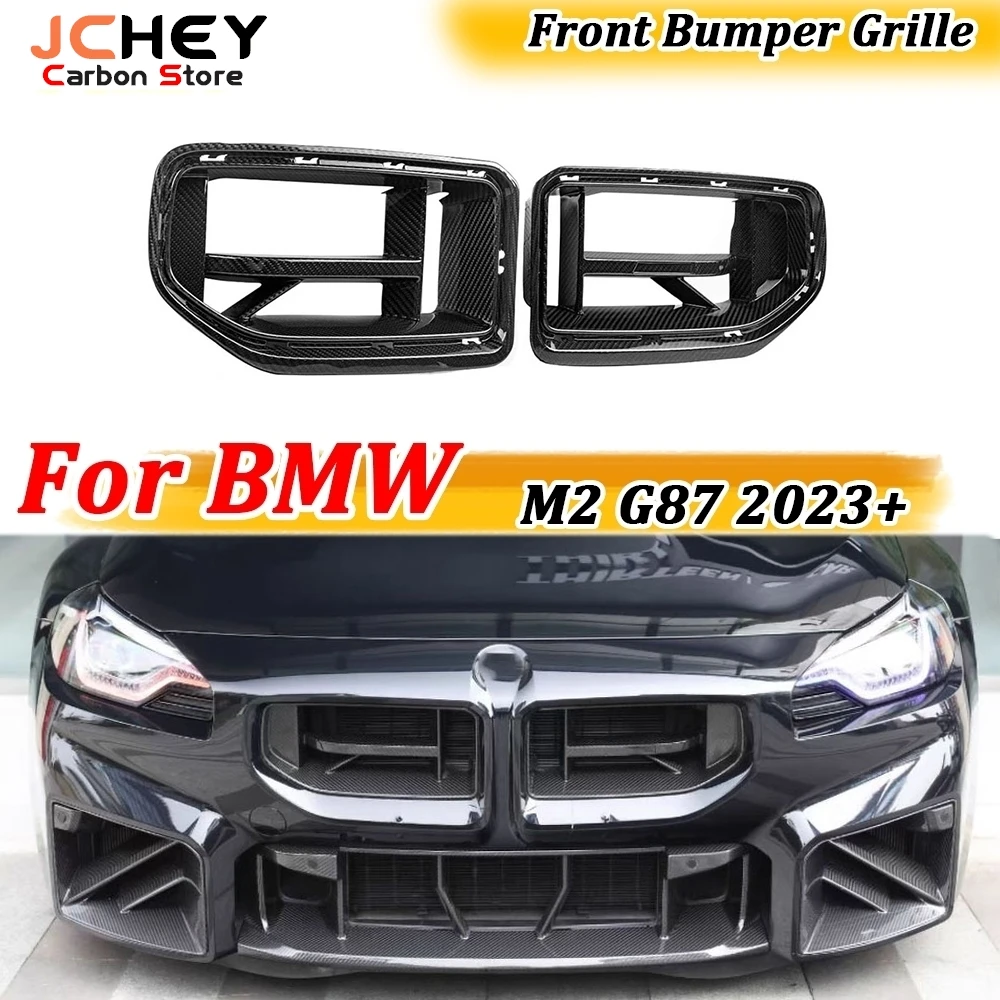 

JCHEY Real Dry Carbon Fiber Front Bumper Racing Grille Trim Cover for BMW M2 G87 2023+ Car Accessories Body Kits