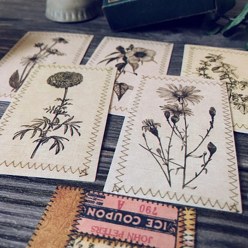10Pcs Vintage Sewing Pattern Flower Cardstock Craft Paper Junk Journal Ephemera Textured Paper Scrapbooking Material Paper Packs view 2