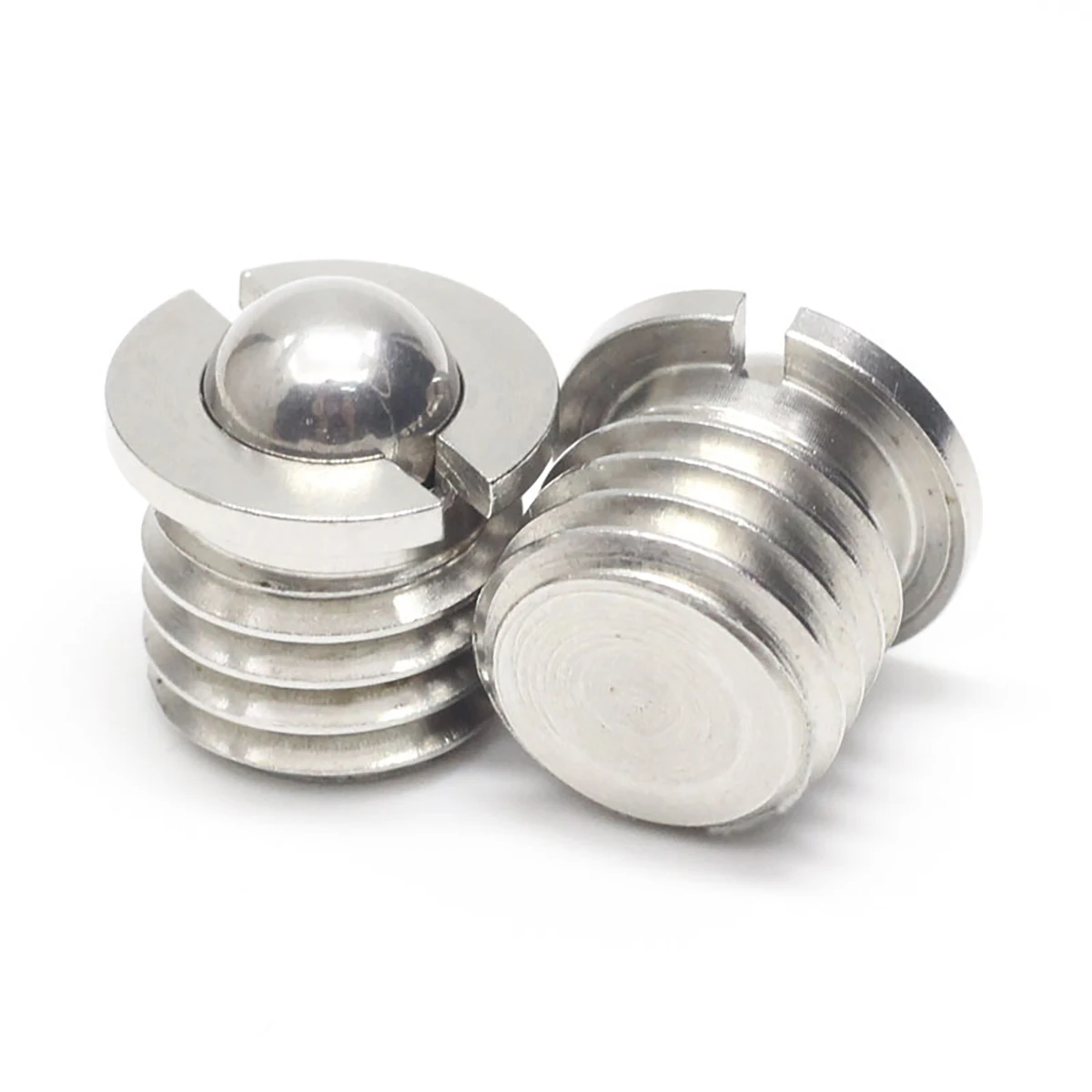 304 Stainless Steel Flanged Spring Ball Plunger, Press-In Set Bead Wave Screw